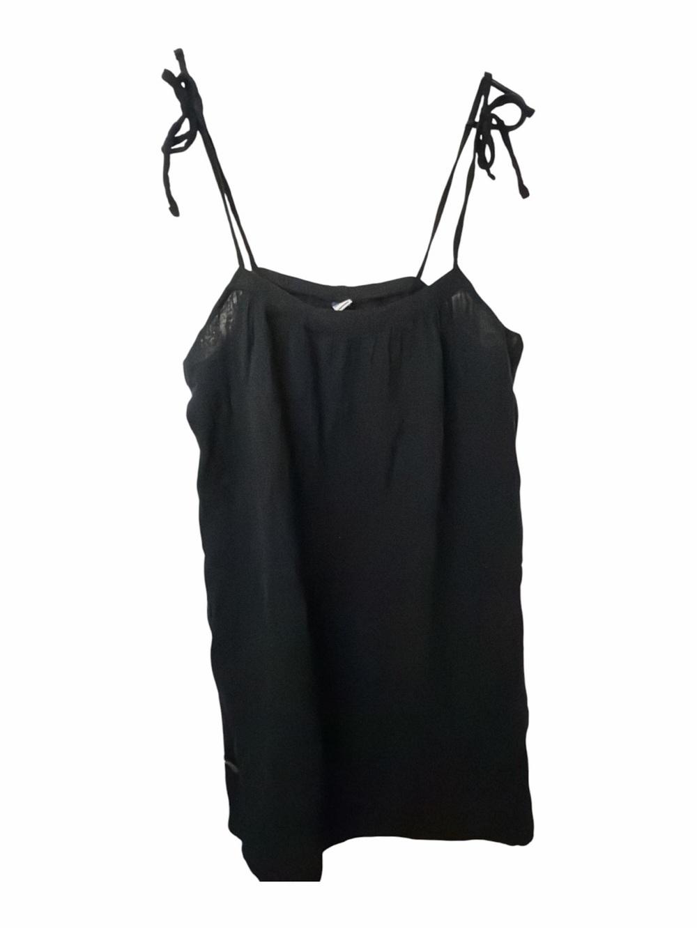 Old Navy Black Cotton Tie-Shoulder Slip Dress